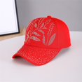 thumbnail image 2 of Women's Baseball Cap Shiny Sequins Adjustable Breathable Casual Sports Baseball Cap Trucker Hats Women Red, 2 of 5