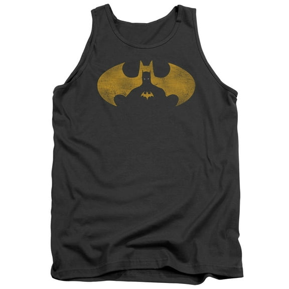 Batman Bat Symbol Knockout Adult Tank Top-Charcoal