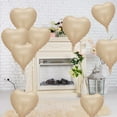 thumbnail image 6 of MINKUROW Retro Apricot Heart Balloons,10PCS Beige Caramel Foil Heart Shape Balloons,18inch Sand White Love Foil Balloons for Helium Nude Neutral Balloon, 6 of 6