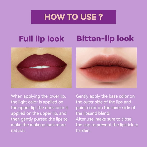 BEUKING Pink Lip Gloss Two Tone Matte Lipstick, Long Lasting