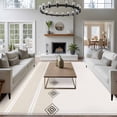 thumbnail image 4 of Khaki Linear 8'x10' Large Area Rugs Minimalist Boho Cream Beige Stripes Farmhouse Washable Area Rugs Non-Slip Indoor Floor Mats Large Carpet for Living Room Bedroom Dining Room, 4 of 9