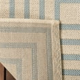 thumbnail image 5 of SAFAVIEH Beach House Arthur Geometric Indoor/Outdoor Runner Rug, Cream/Aqua, 2'2" x 6', 5 of 6