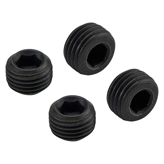 Master Cylinder Plugs, 1/2"-20 & 9/16"-18, Zinc Finish - 4 Pack