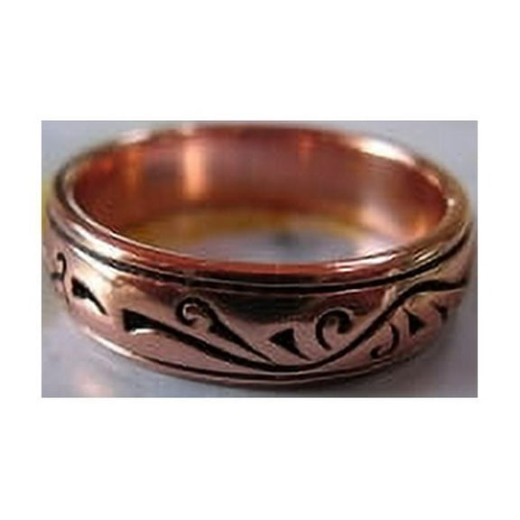Solid Copper Ring - Thick and Rigid - Antiqued Finish - Beautiful Ring 3/16 of an inch wide.