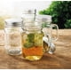 thumbnail image 5 of Tazas de vidrio Mason Jar de 500 ml con asa y tapa, juego de 4 vasos, 5 of 9