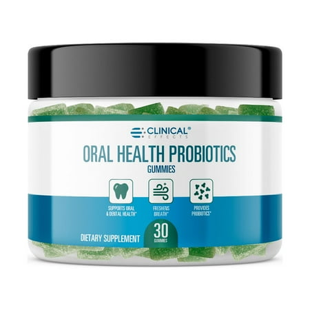 Clinical Effects Oral Health Probiotics Gummies - Oral Care, Dental Probiotics and Gut Health Supplement with Sweet Minty Flavor - 30 Gummies