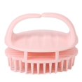 thumbnail image 4 of Cepillo de silicona suave para el cuero cabelludo, cepillo para champú, peine masajeador para limpieza del cuero cabelludo, color rosa claro, 4 of 14