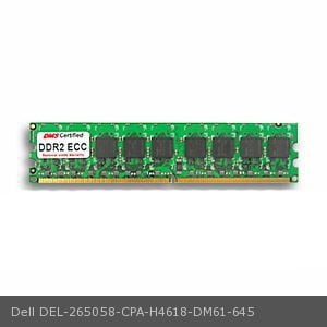 Cl4 Single - DMS Compatible/Replacement for Dell CPA-H4618 Precision Workstation 370 256MB DMS Certified Memory DDR2-533 (PC2-4200) 32x72 CL4 1.8v 240 Pin ECC DIMM Single Rank - DMS