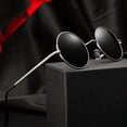 thumbnail image 2 of Polarized Round Sunglasses for Men and Women with Mirrored Resin Lenses Avant Garde Sun Driving and Outdoor Use, 2 of 5