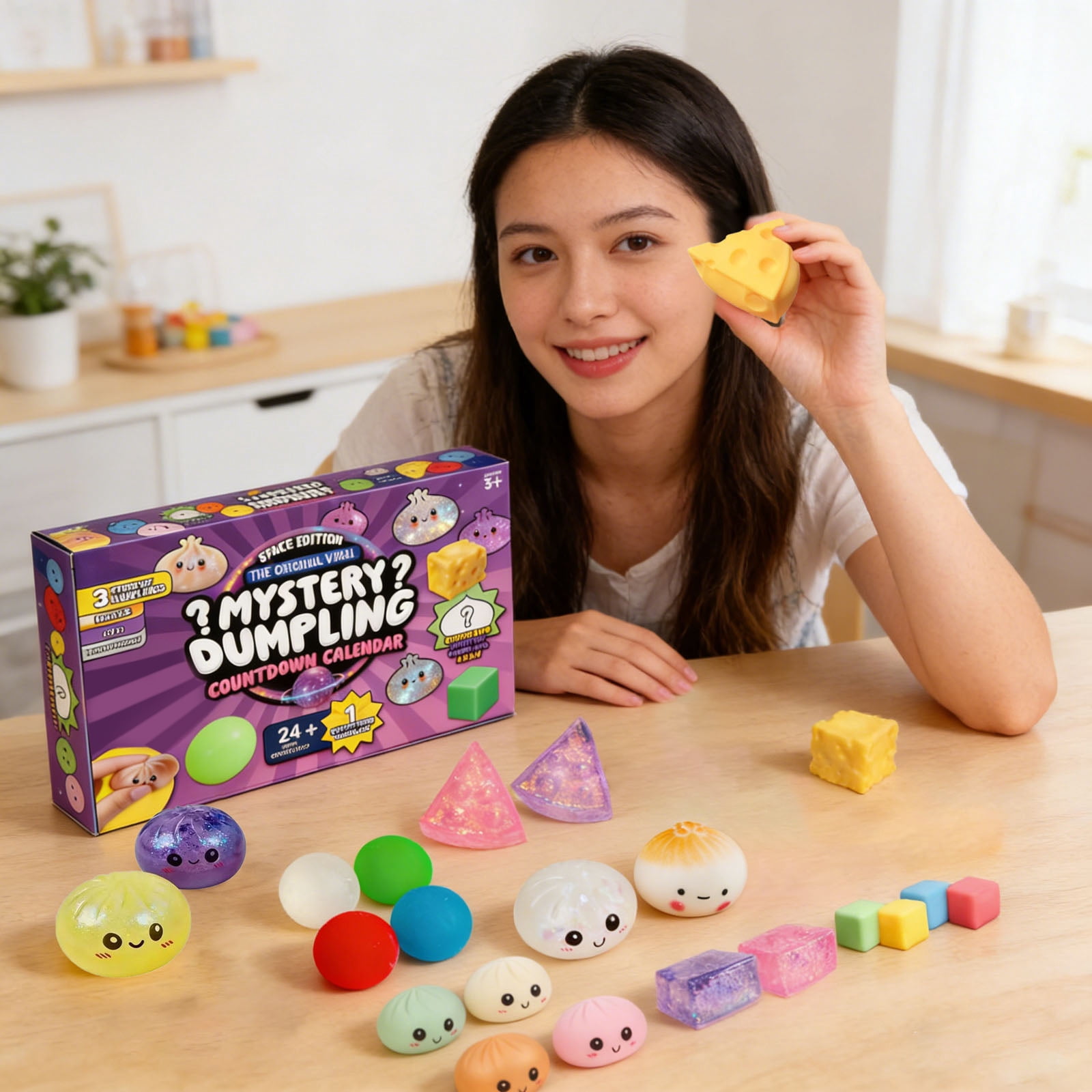 Mystery Dumpling Advent Calendar, 24-Day Countdown Calendar Squishies Toys, Stress Relief & Sensory Fidget Gifts