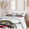 thumbnail image 6 of Ambesonne Japanese Duvet Cover Set, Samurai Kabuto, Calking, Grey Vermilion Yellow, 6 of 6