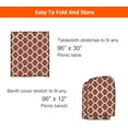 thumbnail image 5 of 8ft Picnic Table and Bench Cover, Camping Essentials RV Gear, 96 in Waterproof Windproof Outdoor Elastic All Around Tablecloth, Fitted Rectangle Tables and Seats, Coffee-White Moroccan, 5 of 15