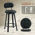 thumbnail image 3 of HOMCOM Bar Stools Set of 2, Swivel Counter Height Barstools Black, 3 of 10