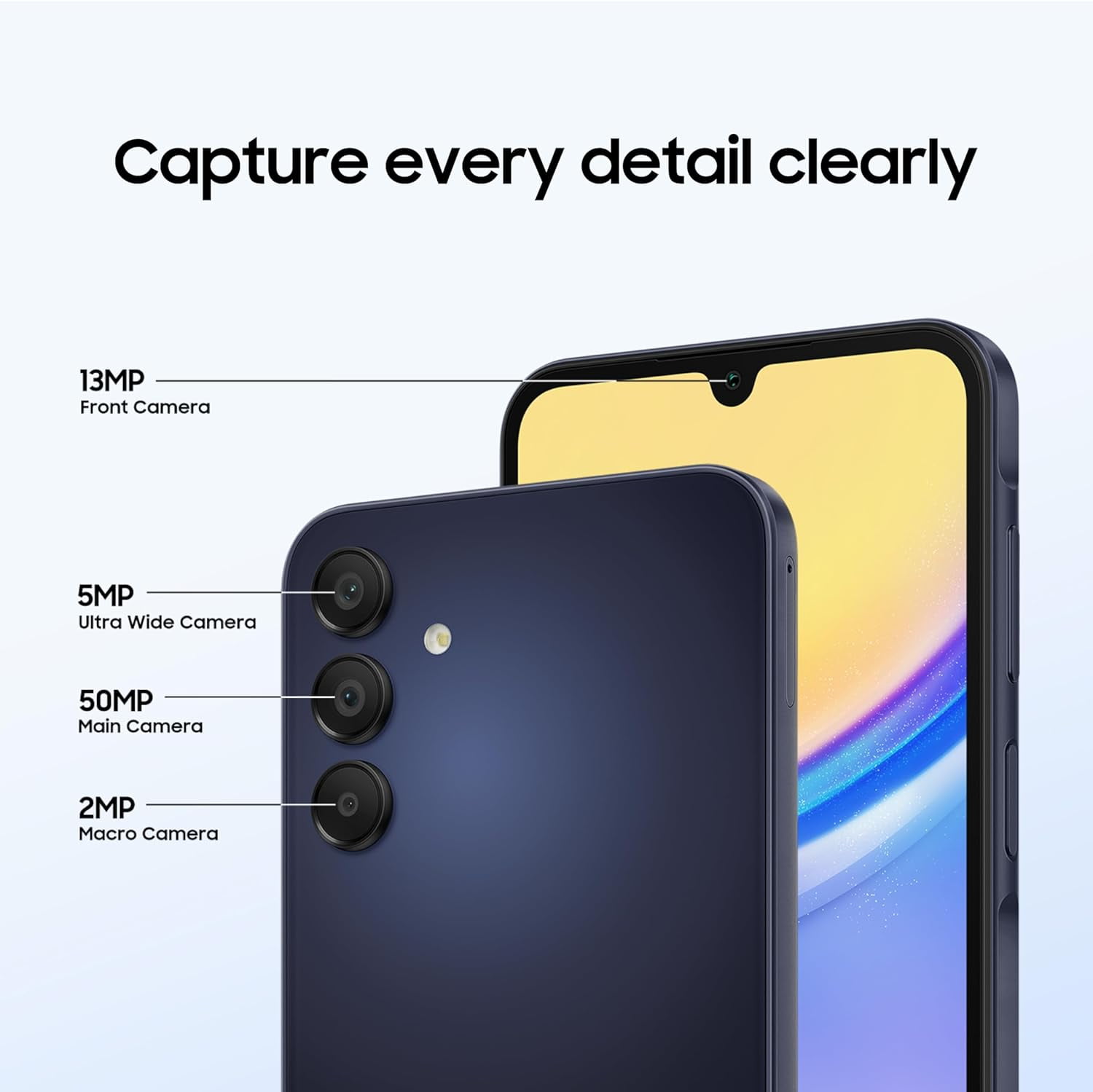 Restored Samsung Galaxy A15 5G A Series 128GB Unlocked Android Cell Phone with 50MP Camera, Blue Black 10/10 (Refurbished)