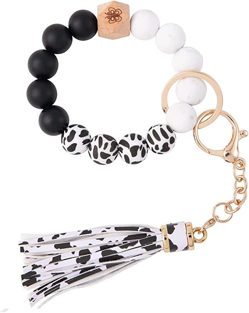 Pikadingnis Personalized Silicone Bead Keychain Elastic Bracelet