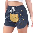 thumbnail image 2 of FORMRS Womens Swim Shorts Mesh Liner Quick Dry Casual Beach Board Bottom with Pockets, Sizes S-2XL, Orange Cat Planet, 2 of 9