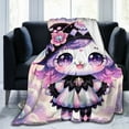 thumbnail image 6 of Kuromi Blanket, Anime Throw Blanket For Couch Sofa Bed, Soft Cozy Lightweight Warm Flannel Blanket, Home Decor, Anime Gifts For Boys Girls Kids Teens, 80"X60", 6 of 9