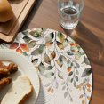 thumbnail image 3 of Orange Green Eucalyptus Leaves Round 13 Inch Placemats Set of 6, Fall Botanical Rustic HeatResistant Non Slip Place Mats for Dining Table, Wipeable Braided Kitchen Table Mats for Housewarming, 3 of 9