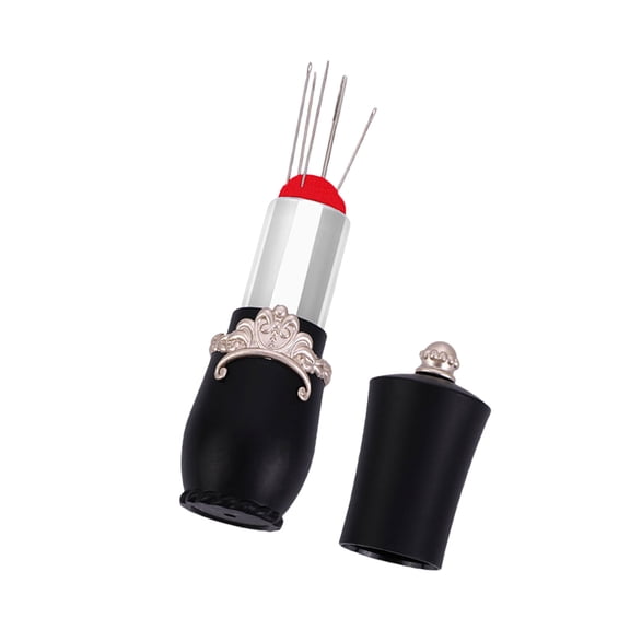 lixuesong Lipstick Shape Pin Cushion Sewing Needle Storage Case Sewing Pin Holder for Quilting Pin Needle Sewing Accessories
