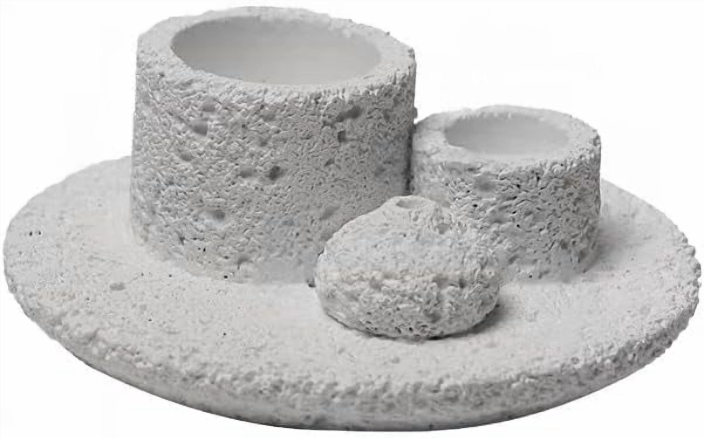 ABPETE 4-in-1 Cement Holder for Incense Sticks, Palo Santo, Sage Sticks & Candles - Multi-Purpose Burner for Aromatherapy & Meditation (Creamy)