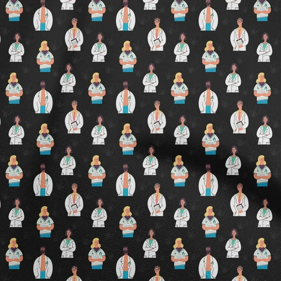 oneOone Polyester Spandex Black Fabric Medical Virus Sewing Craft Projects Fabric Prints By Yard 56 Inch Wide