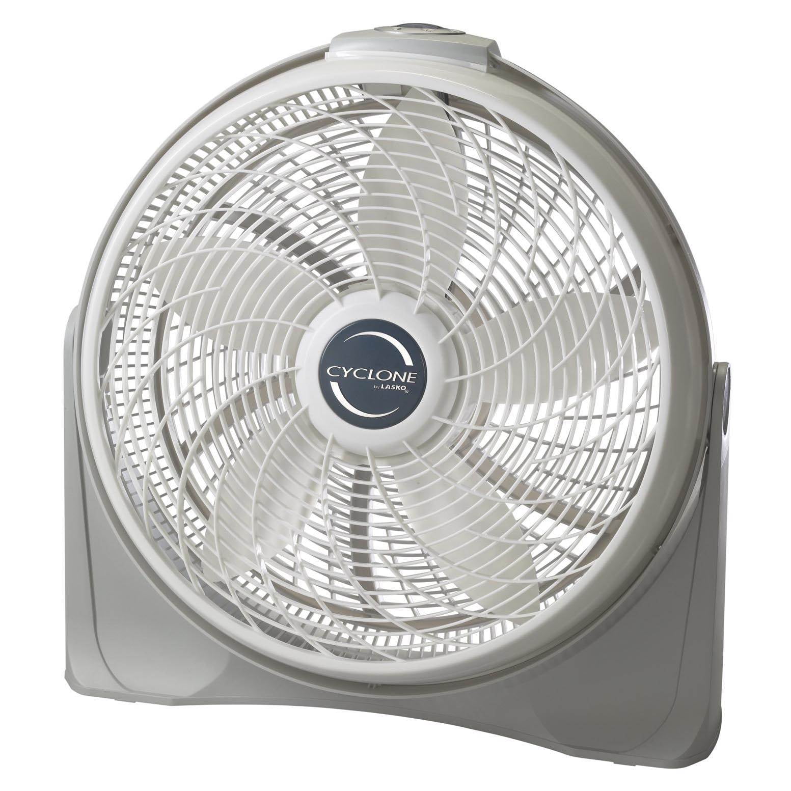Open Box Lasko 20 Inch Cyclone Floor or Wall Mounted Pivoting Fan, White