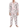 thumbnail image 3 of Naloa Rabbit And Carrot Men’s Pajamas Set - Long Sleeve Button Down Sleep Shirt and Pajama Bottoms Sleepwear Set-Medium, 3 of 7