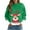 Green, variant on Fiaer Christmas Crewneck Sweatshirts Women Reindeer Snowflake Graphic Pullover Oversized Long Sleeve Loose Fit Xmas Tops Red XL