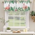 thumbnail image 3 of 2 Pack Valances for Windows, Pink Flamingo Birds Window Valances for Living Room/Bedroom/Bathroom, Summer Tropical Plants Flowers Light Filtering Kitchen Curtain Valance Window Treatment 60"W x18" L, 3 of 9