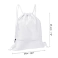 thumbnail image 2 of Uxcell Drawstring Backpack Bag Drawstring Gym Bag with Zip Pocket for Women Men White, 2 of 5