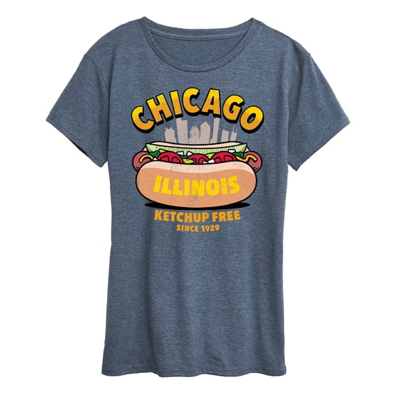 Instant Message - Chicago Hot Dog Skyline - Women's Short Sleeve Graphic T-Shirt