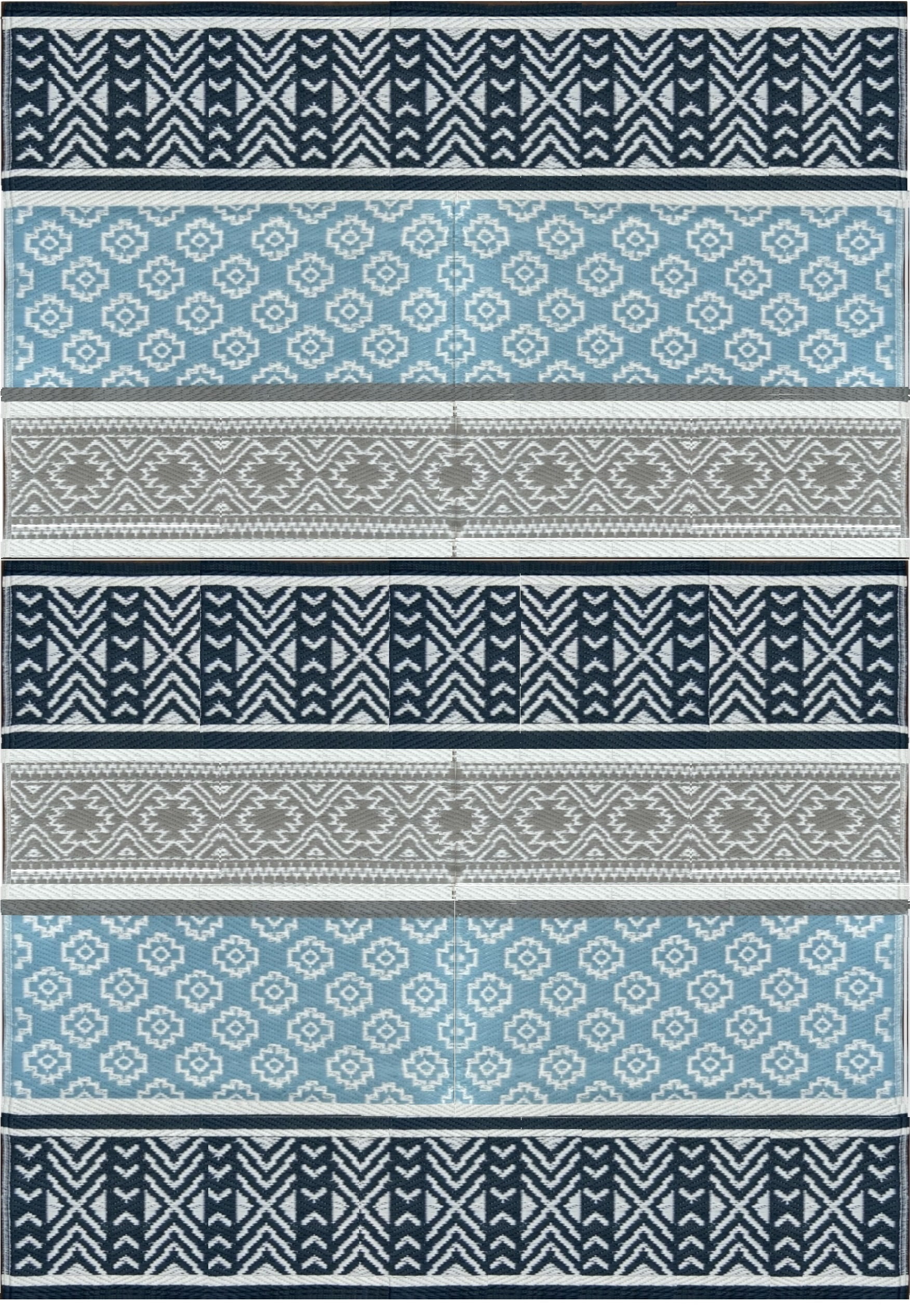 B-USA Outdoor Plastic Straw Patio Rugs-6'x9' Grey, Teal Reversible Mats Waterproof RV Camping 7018 Avoid returns please