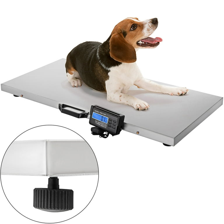 Skyshalo Livestock Scale Dog Scales Large Animal Scale Pig Scale 700lbs x 0.2Lbs Large Platform 40.6x20.9Inch Stainless Steel Vet Scale Industrial