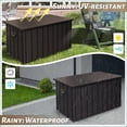thumbnail image 6 of Deck Boxes | 190 Gallon Waterproof Lockable Outdoor Storage for Patio Porch Pool Backyard | Walnut Brown | Steel, 6 of 9