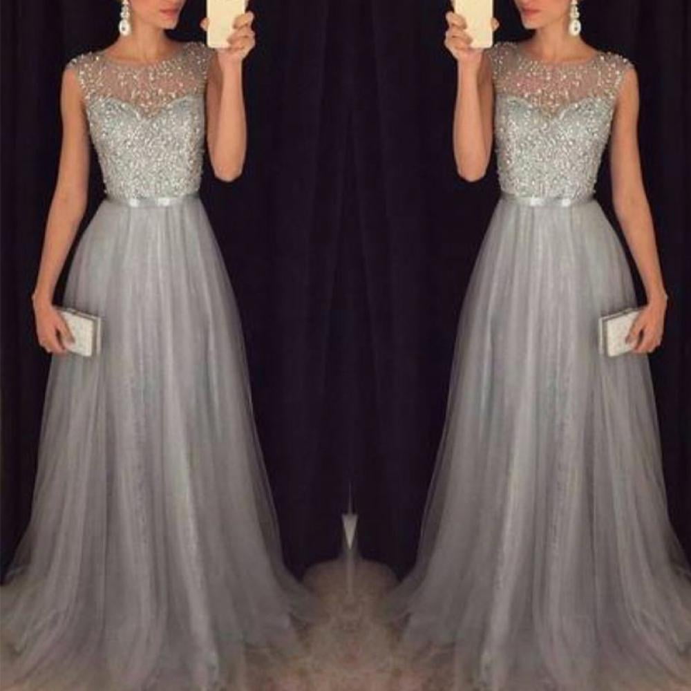 G81 Silver Long Lace Elegant Evening Dress Size XS30 to L38  Style  Icon wwwdressrentin