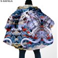 thumbnail image 1 of The King-Capa de piel de tigre blanco con estampado 3D para hombre, abrigo grueso y cálido con capucha, abrigo de lana a prueba de viento, bata, manta, 3, 1 of 4