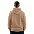 thumbnail image 4 of Plain Solid Fleece Hooded Sweatshirt For Men, Loose Long Sleeve Athletic Shirt, Daily Drawstring Hood Outerwear Brown 3XL, 4 of 8