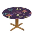 thumbnail image 3 of Orinice Mushroom Round Table Cover Stain Resistant Washable Indoor Outdoor Tablecloth Kitchen Dining Wedding Parties Elastic Edge 100% Polyester Fiber 38-42, 3 of 8