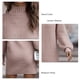 thumbnail image 5 of Vestido suéter ajustado Manga larga linterna Cuello alto Color puro Mini vestido suéter acanalado para mujer Rosa S, 5 of 6