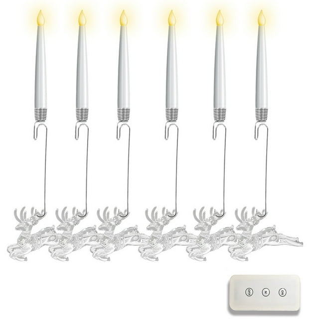 Advancent Bolas de cristal transparentes con forma de árbol de Navidad, luces LED, velas, decoración para fiestas, ganchos y velas. Kits de decoración para fiestas tipo+5