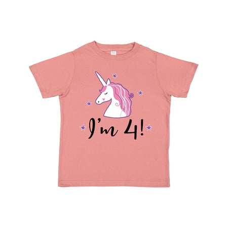 

Inktastic 4th Birthday Cute Unicorn Gift Toddler Toddler Girl T-Shirt