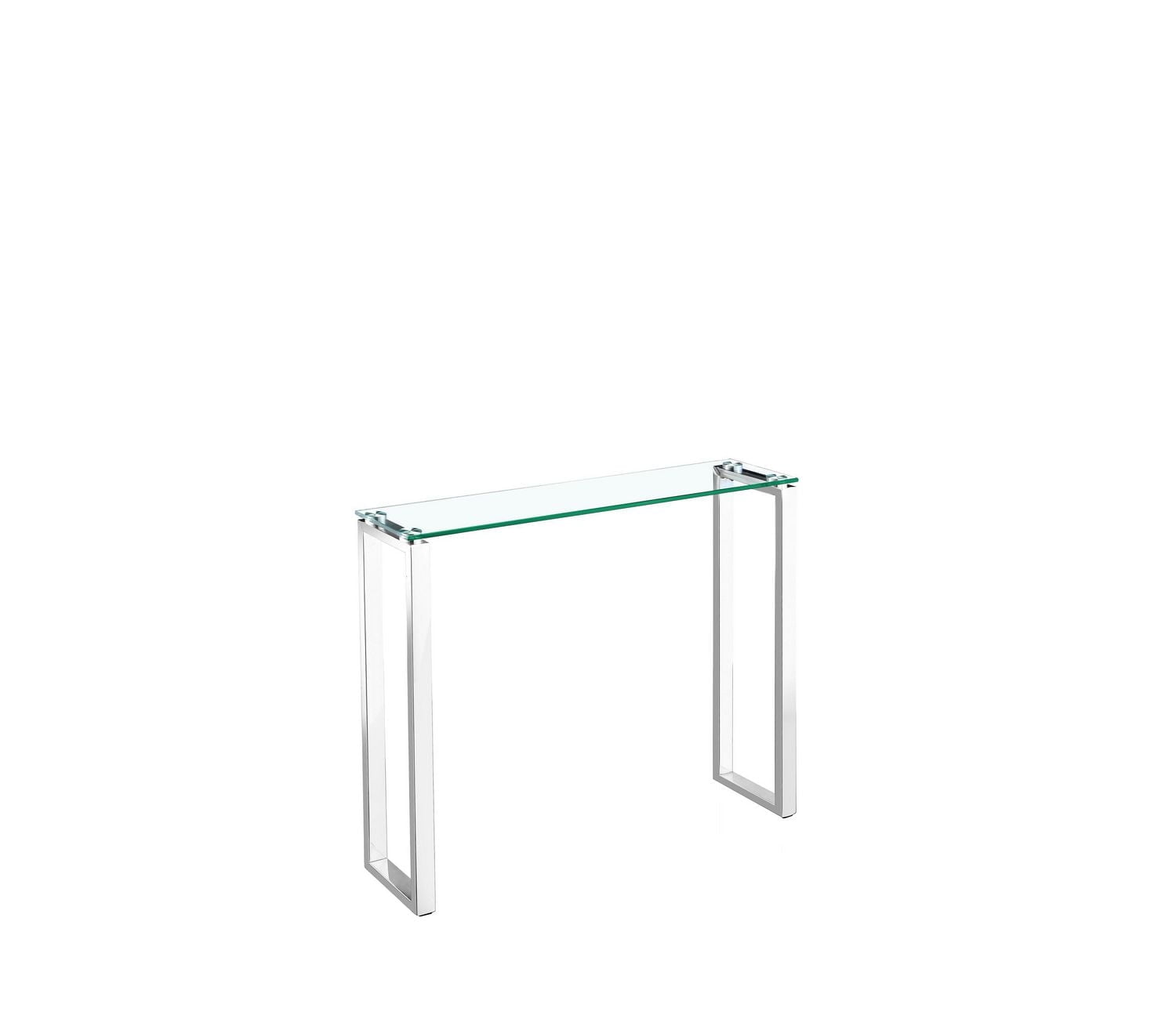 Heavenly Collection Glass Console Table in Silver