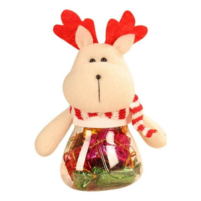 Billuyoard Plush Kids Christmas Candy Jar Portable Box Sweet Office Xmas Sugar Bottle Themed Gift Cute Replacement Container Type3 NO3 Billuyoard HA1107-03B