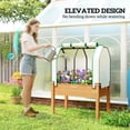 thumbnail image 5 of Outsunny Raised Garden Bed with PE Greenhouse Cover Outdoor Elevated Wood Planter Box for Herbs, Vegetables, for Patio, Backyard, Balcony, Sand, 5 of 9