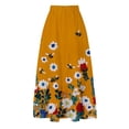 thumbnail image 5 of Busydd Boho Skirt for Women with Pockets Fashion Print Drawstring Maxi Skirt Flowy Vacation Elastic Waist Drawstring Long Skirts S, 5 of 8