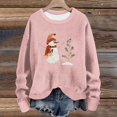 thumbnail image 2 of miqiqism Womens Merry Christmas Snowman Sweater Lady Funny Christmas Tree Graphic Pullover Sweaters Casual Crew Neck Long Sleeves Blouse Loungewear Tops,Pink,3X-Large, 2 of 4