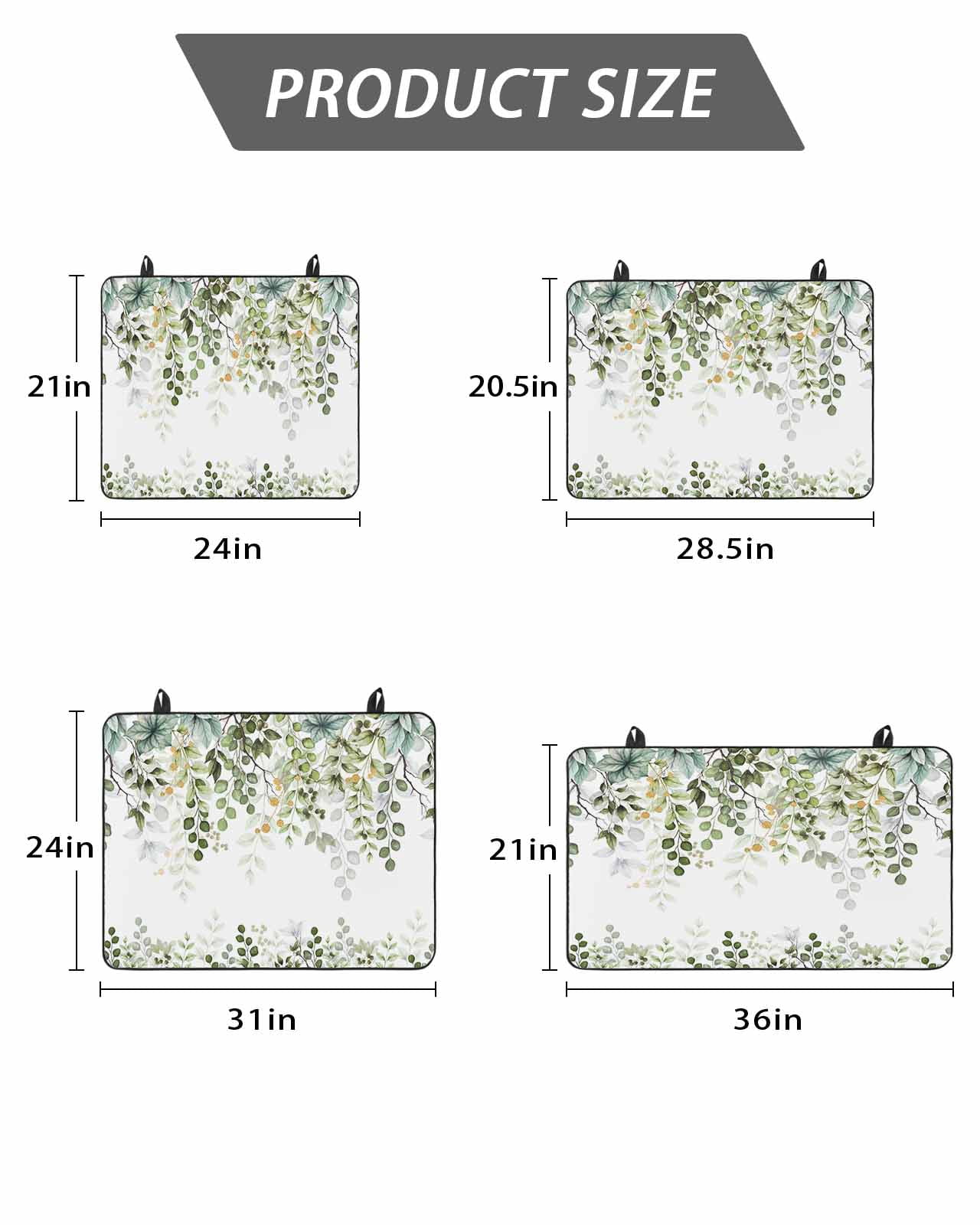 Stove Top Covers for Electric Stove, Green Eucalyptus Leaves Glass Stovetop Cover Protector, Summer Botanical Weeping Induction Cooktop Protector Oven Mat for Kitchen Countertop 24"x21"