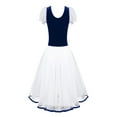thumbnail image 5 of CHICTRY Kids Little Girls Ballet Gymnastics Dress Velvet Leotard Tutu Dress Navy Blue 5-6, 5 of 7