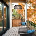 thumbnail image 6 of Novogratz x Globe Electric Novogratz x Globe Diego 1-Light Matte Black Woven Fabric Outdoor Plug-In Pendant Light, 44759, 6 of 7