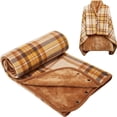 thumbnail image 5 of Multiway Plaid Poncho Shawl Wrap for Women Fleece Wearable Blanket Ultra Soft Sherpa Flannel Cape Checkered Fluffy Fleece Pajama Winter Warm Sleepwear, 5 of 7